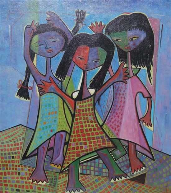 Study of three girls 60 x 50cm